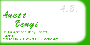 anett benyi business card