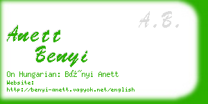 anett benyi business card